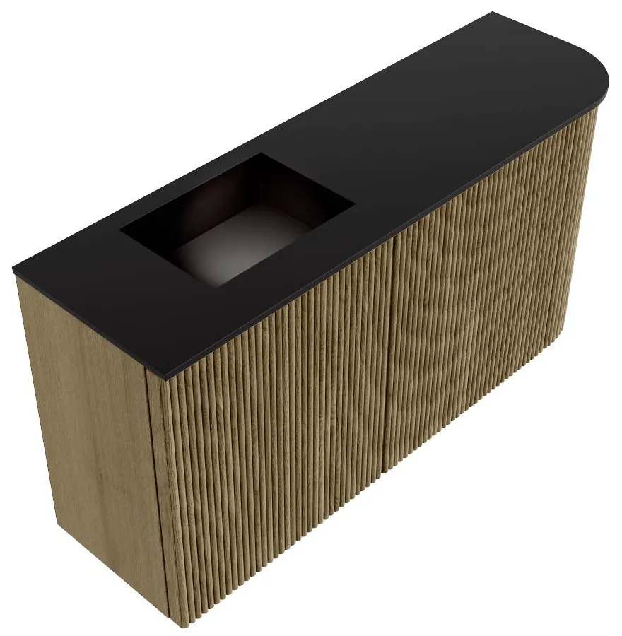 Mondiaz Joya 80cm toiletmeubel ronding rechts dusk met wastafel faye links 1 kraangat urban