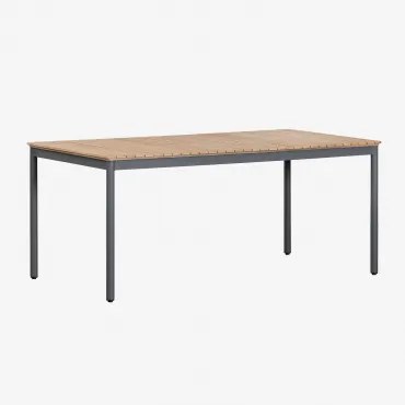 Tuintafel In Aluminium En Acaciahout (180x90 Cm) Basper Grijs – Grafiet - Sklum