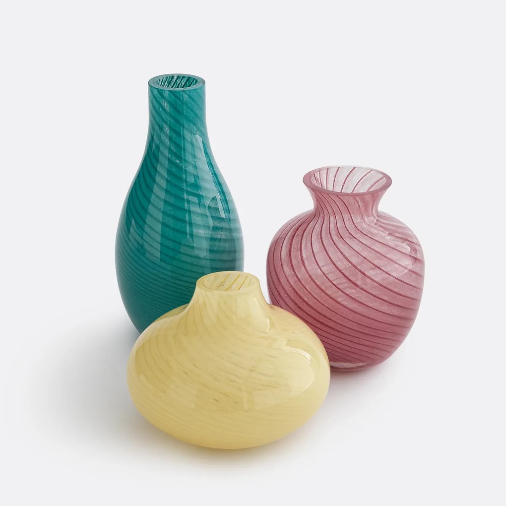 Gele glazen vaas, hoogte 7,7 cm, MARLIA