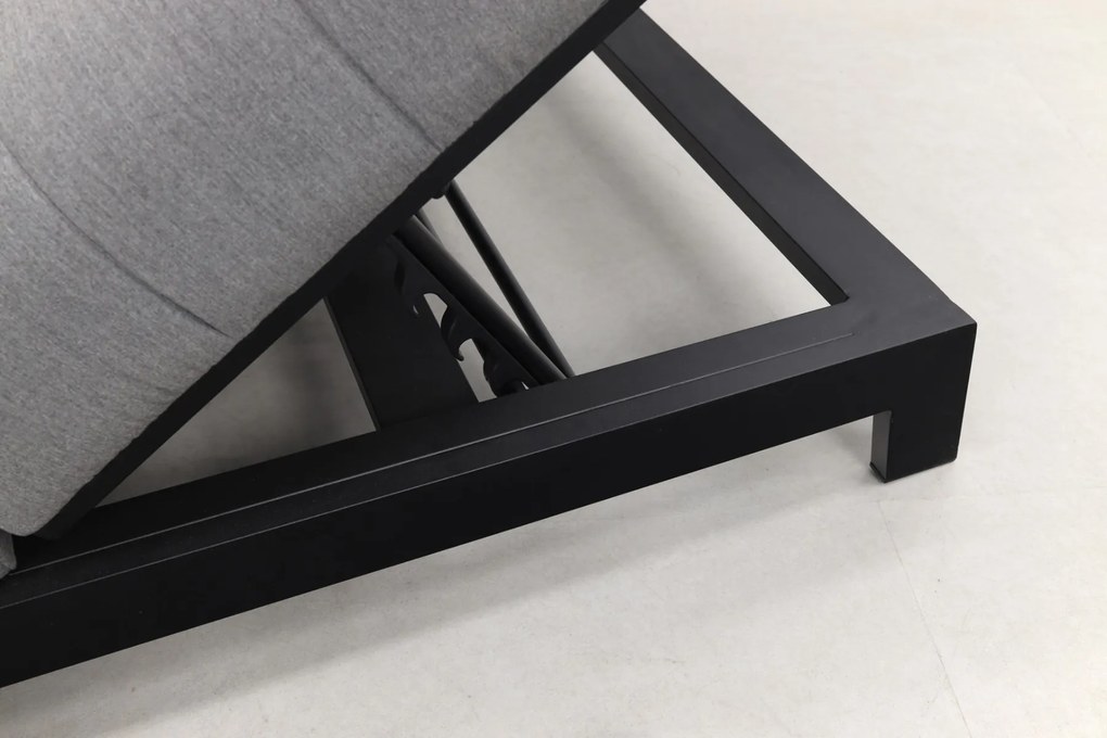 Mexico 2-persoons Sunbrella ligbed + bijzettafel - Lichtgrijs