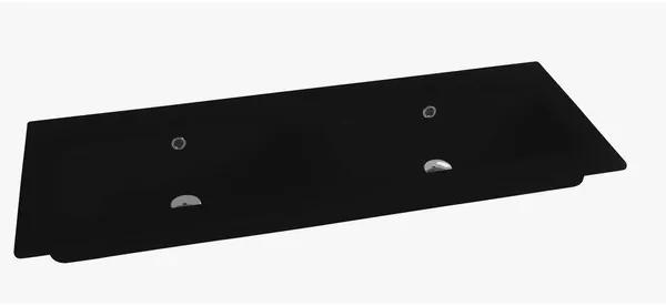 Nemo Spring Nubes twin tablet porselein met 2 wastafels met kraangat met overloop 1210 x 465 x 170 mm zwart QS12D46152