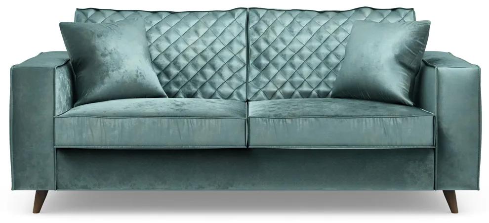 Rivièra Maison - Kendall Sofa 2,5 Seater, velvet, mineral blue - Kleur: bruin