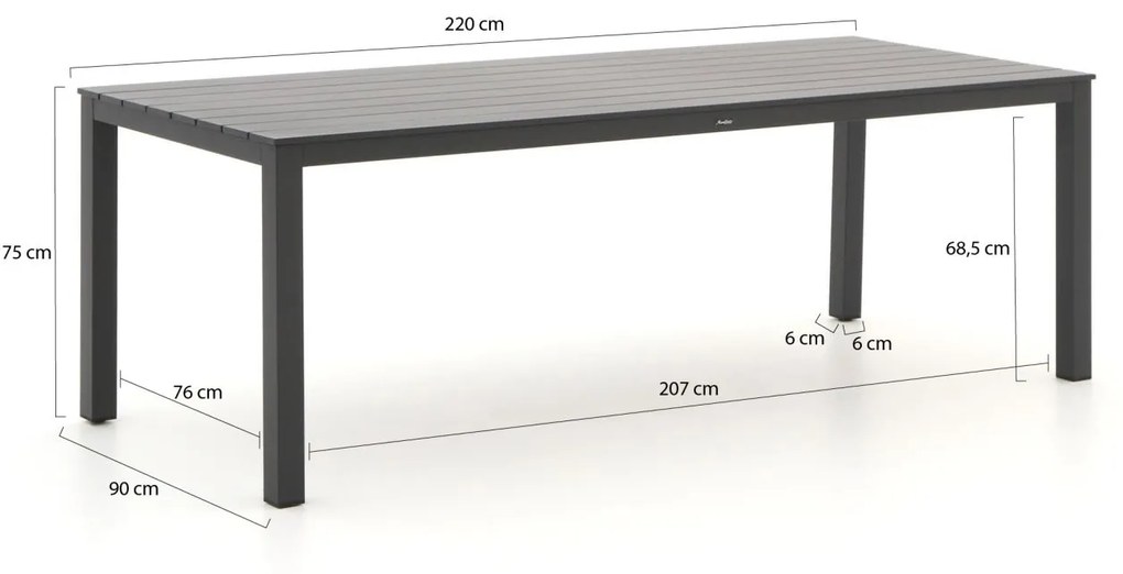 Il Tempo Turate/Menzano 220cm dining tuinset 7-delig