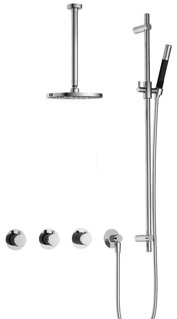 Hotbath Cobber IBS70 inbouwdouche met 30cm plafondbuis en glijstang chroom