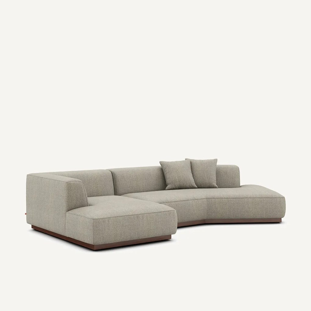 Bank met open linkerhoek in tweed, JACOPO