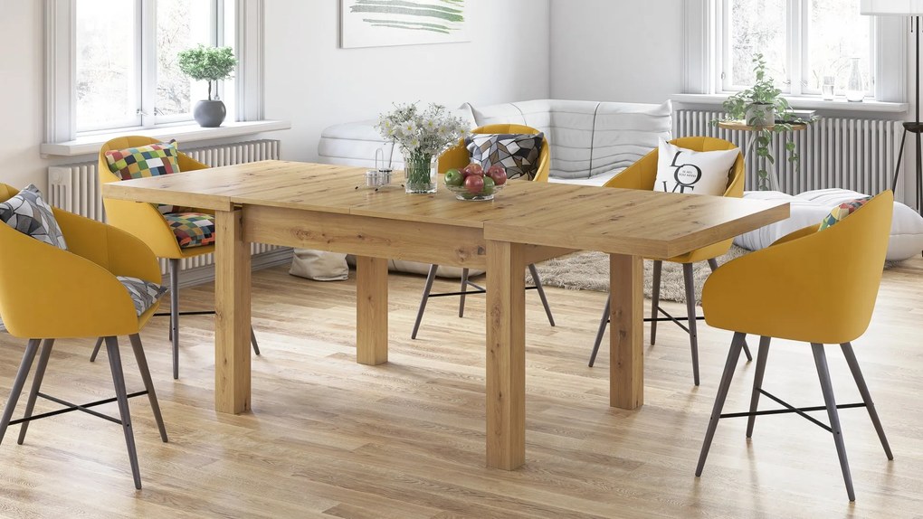 ROYAL eiken artisan, EETTAFEL, UITSCHUIFBAAR