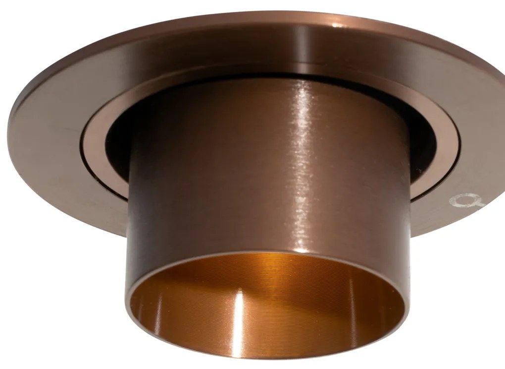 Set van 6 inbouwspots donkerbrons GU10 35mm rond kantelbaar - Installa Modern GU10 Binnenverlichting Lamp