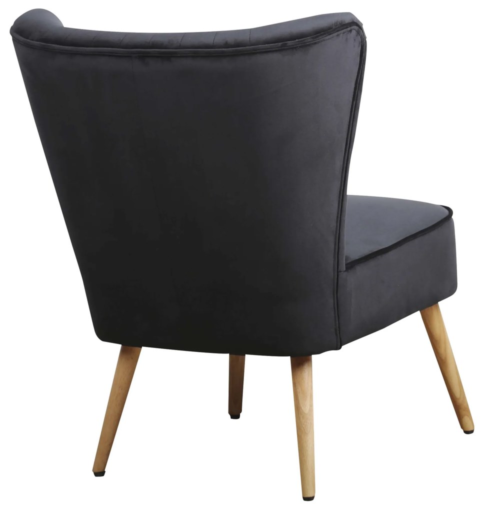 Fauteuil - Eva - stof Velours zwart