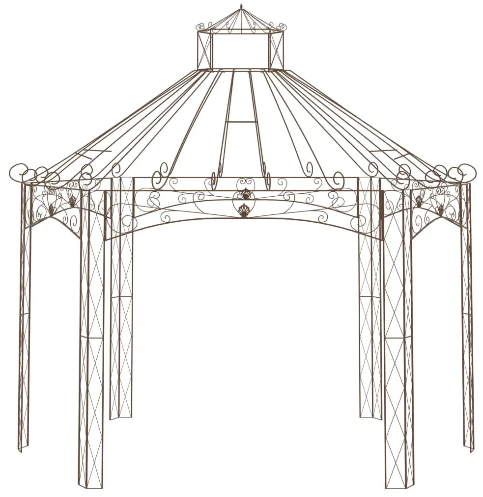 vidaXL Tuinpaviljoen 400x258x378 cm ijzer antiekbruin