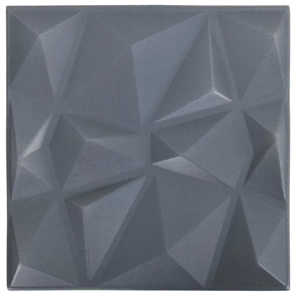 vidaXL 24 st Wandpanelen 3D 6 m² 50x50 cm diamantgrijs
