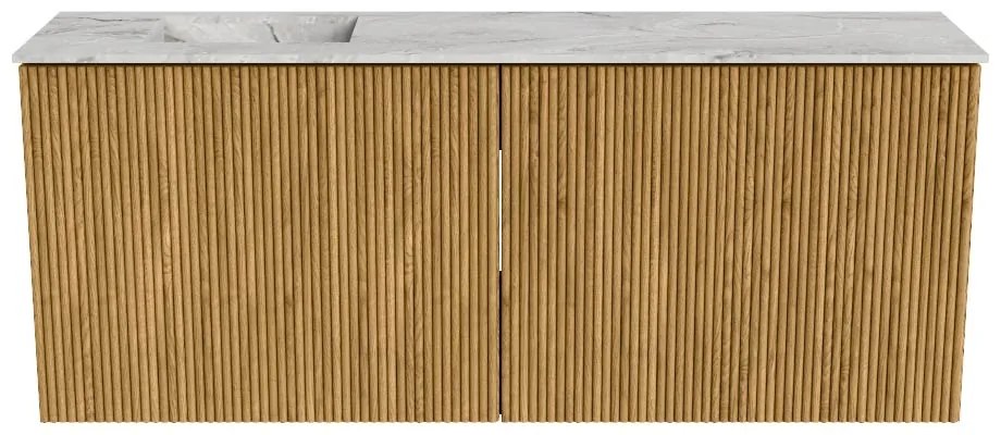 Mondiaz Joya DLux 100cm toiletmeubel oak met wastafel faye links zonder kraangat glace