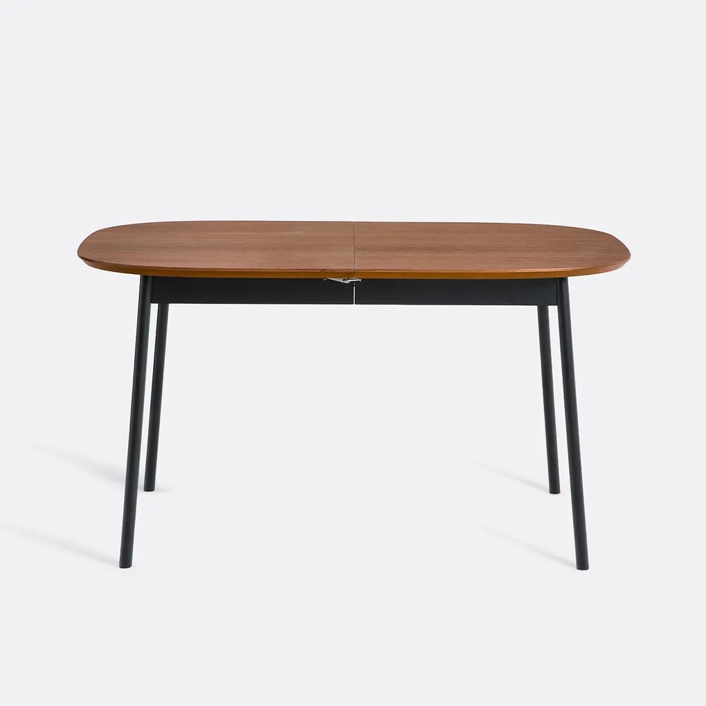 Uittrekbare eettafel, walnootfineer, 4 tot 8 couverts, AMORINO