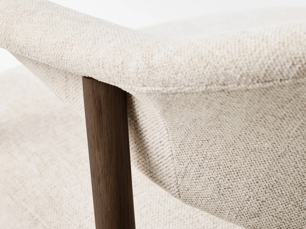 GARDA crème beige (stof Harmony 110) / gerookt eiken gelakt - GESTOFFEERDE STOEL VOOR WOONKAMER/EETKAMER