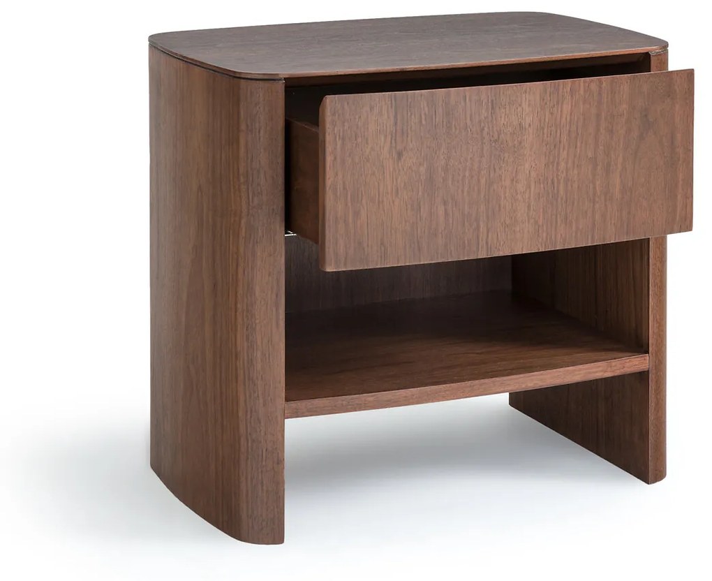 Nachtkastje in noten- of eikenfineer, Wilg