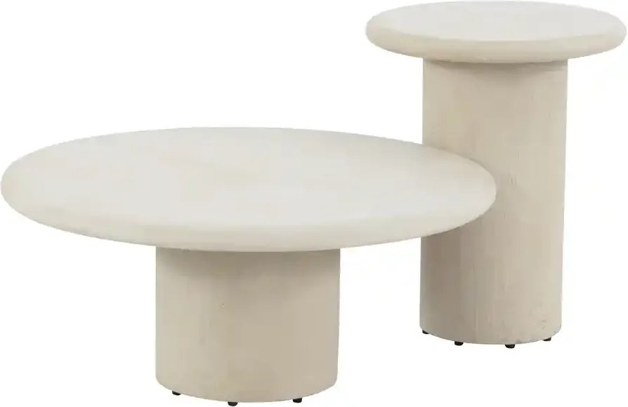 4 Seasons Outdoor Hampton mortex loungetafel met rond blad Ø 80 cm SALE Loungetafel beige weerbestendig