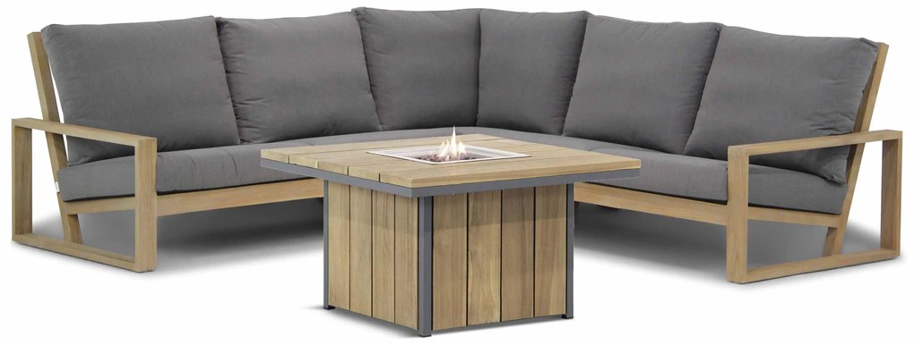 Hoek loungeset  Teak Old teak greywash 5 personen Lifestyle Garden Furniture Pure Island