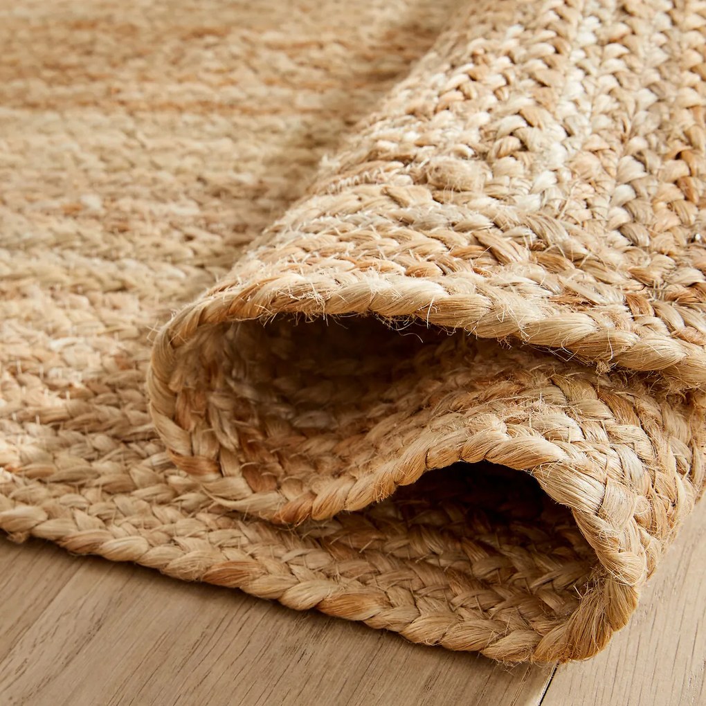 Vloerkleed voor in de hall in jute, handgevlochten, Hempy