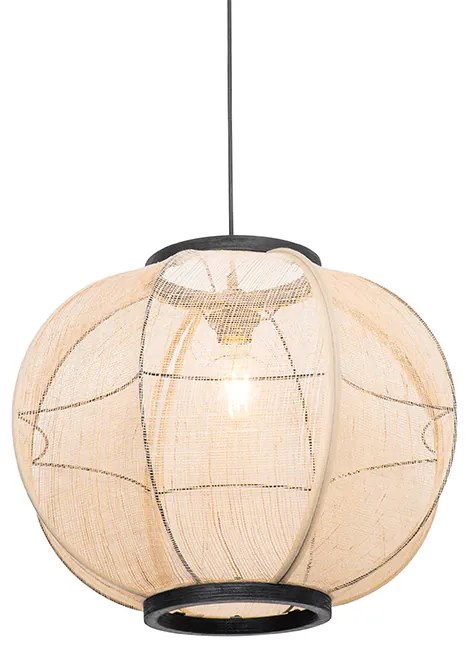 Oosterse hanglamp bruin stof 48 cm - Rob
