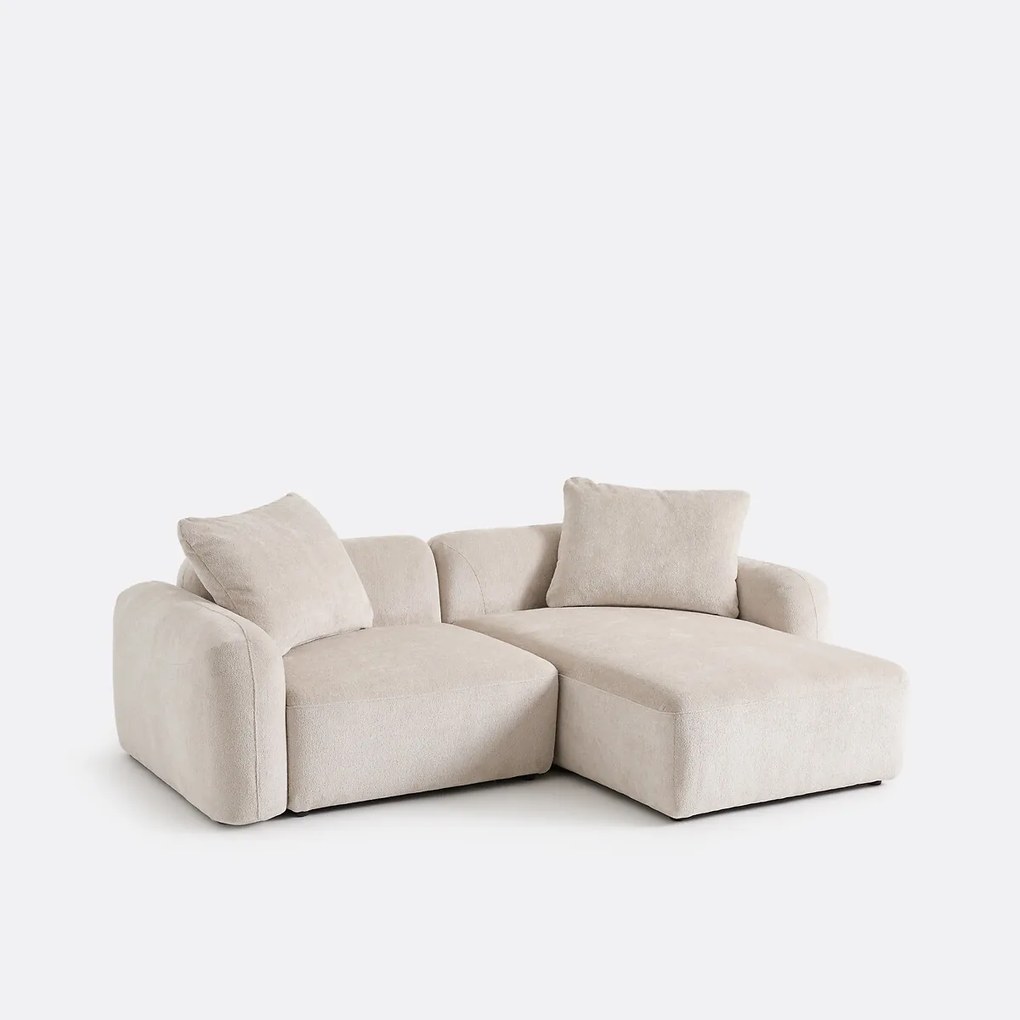 Modulaire bank, rechterhoek, met longchair van jacquard chenille, AMAD