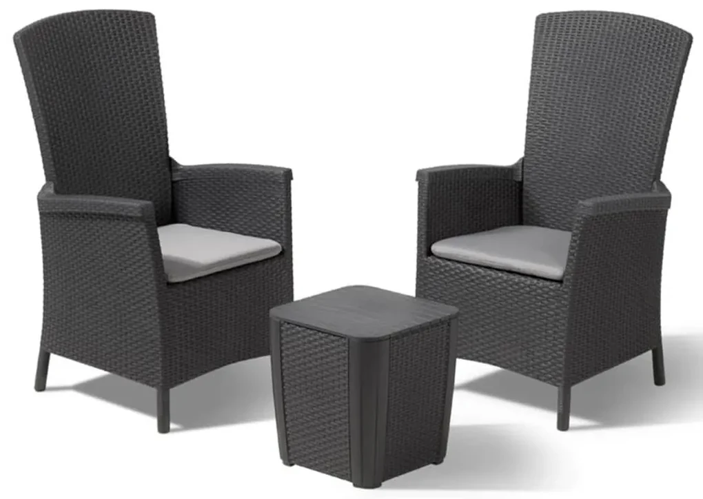 Allibert Tuinset Vermont grafiet 3-delig 231692