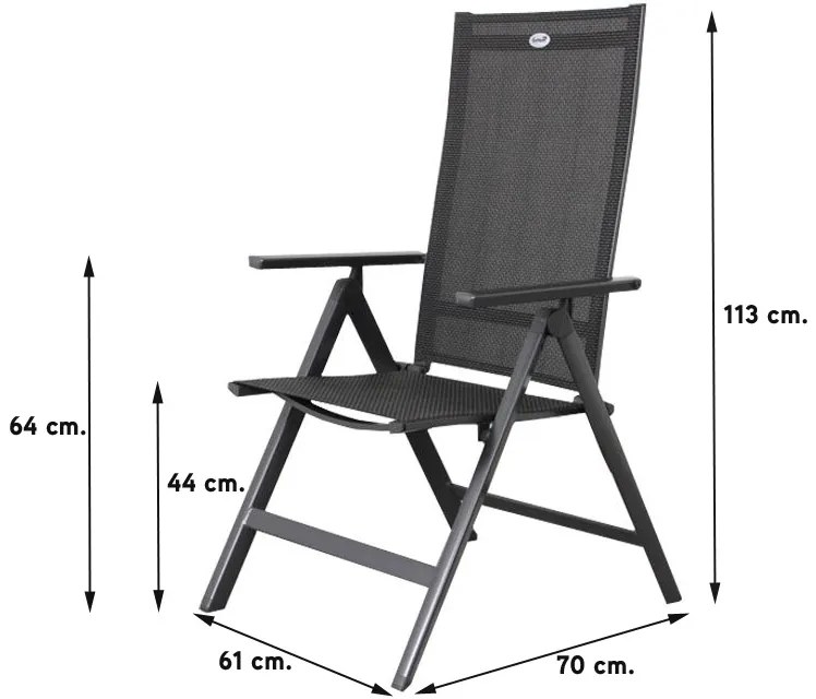 Hartman Napoli/Queens 160 cm. tuinset - 5-delig verstelbaar