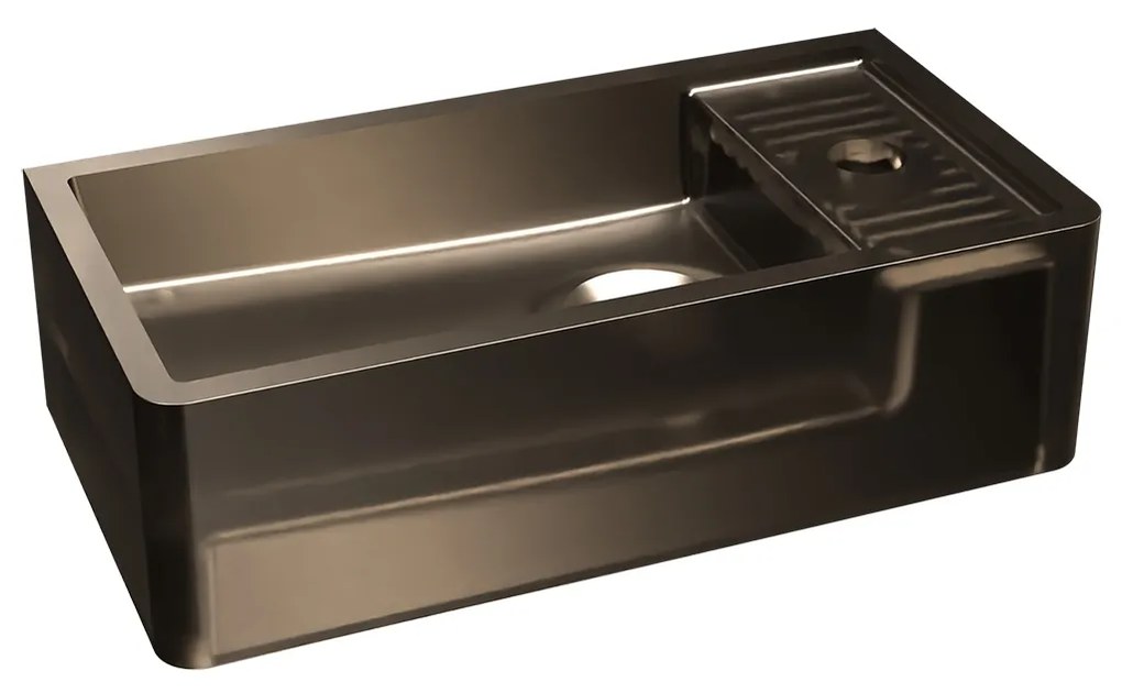 Riho Frosted fontein solid surface met kraangat rechts frosted umber