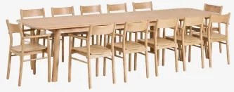 Uitbreidbare Eettafelset Treveris 220-320x95 Cm En 12 Mara Signature Eikenhouten Stoelen Eikenhout - Sklum