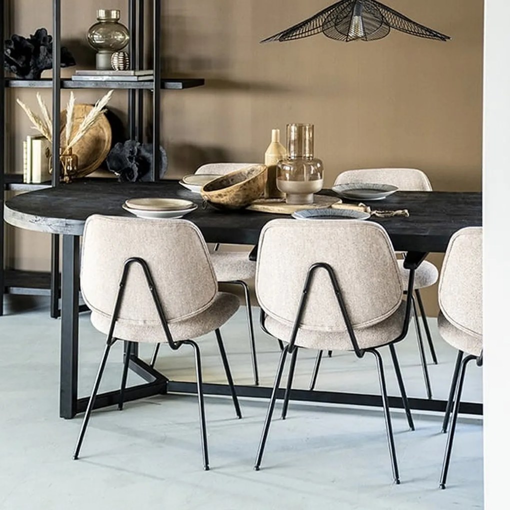 Beige Eetkamerstoel Met Arm