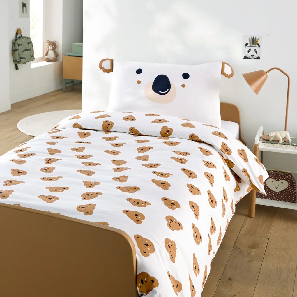 Kinderbeddenset 50% gerecycled katoen, rechthoekige kussensloop, KOALA