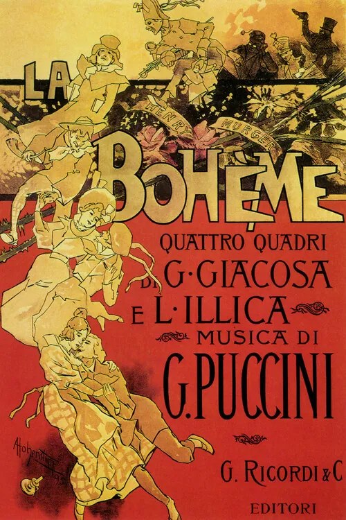 Kunstreproductie "La Boheme" by Giacomo Puccini (1895), Adolfo Hohenstein