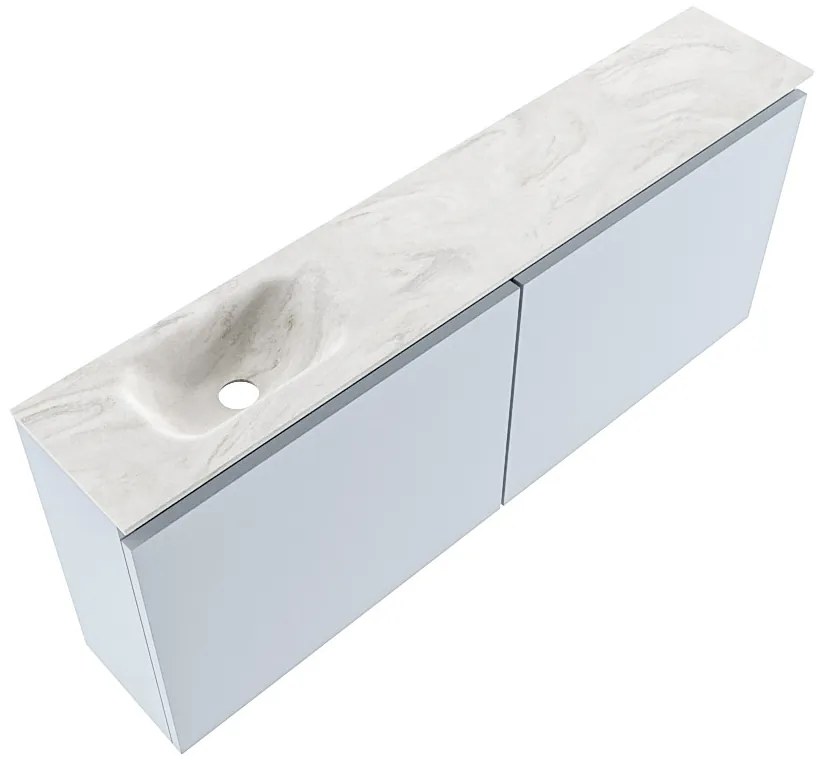 Mondiaz Ture DLux toiletmeubel 120cm clay met wastafel ostra links zonder kraangat