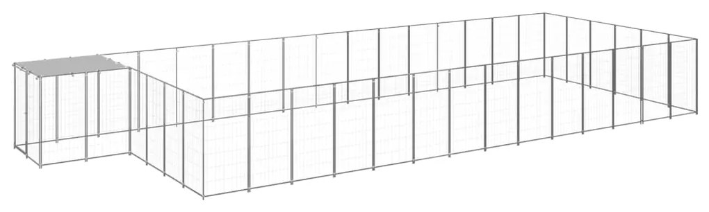 vidaXL Hondenkennel 26,62 m² staal zilverkleurig