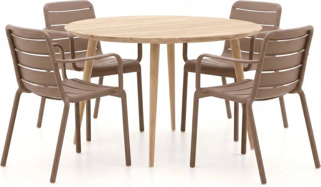 Diningset Forza  | 4 personen teakhout | Tuinset stapelbaar | 5-delig | Kees Smit Tuinmeubelen