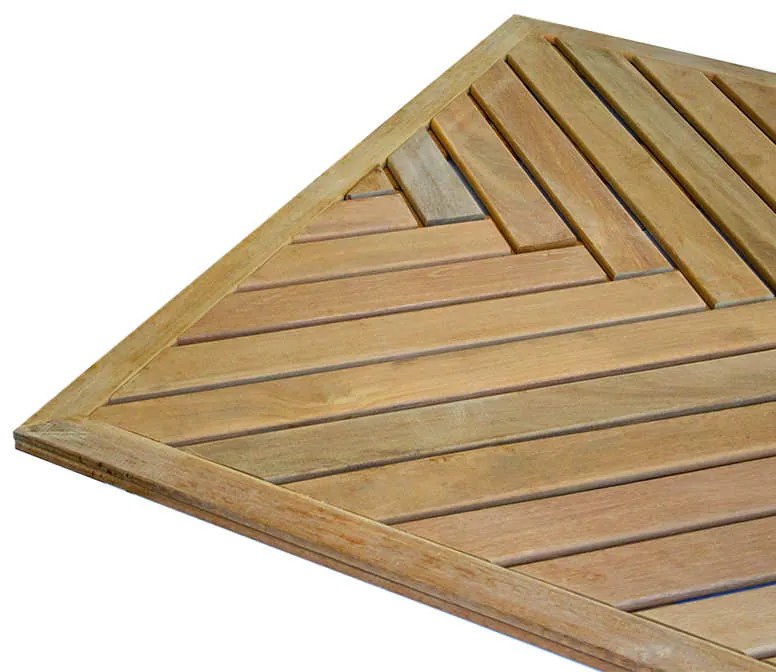 Terrastegel hardhout Bankirai | Visgraat | 100 x 100 cm (24 mm) vlak geschaafd