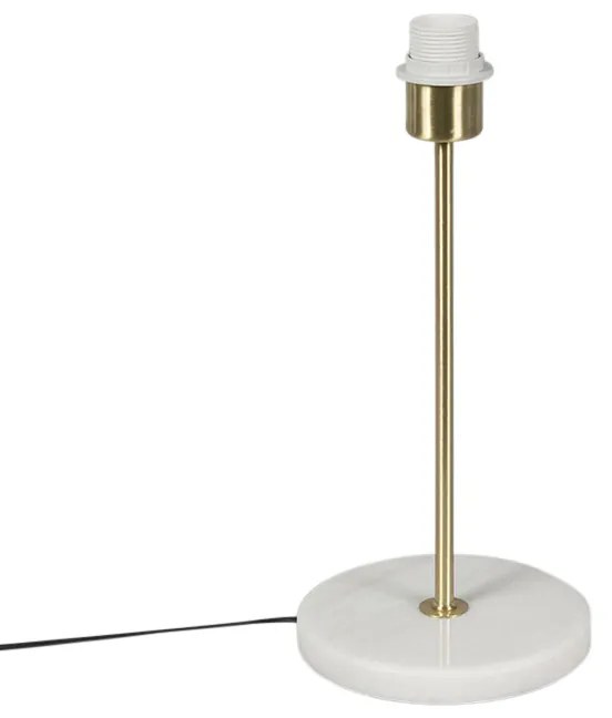 Klassieke tafellamp messing met marmeren voet - Kaso Klassiek / Antiek, Retro rond Binnenverlichting Lamp