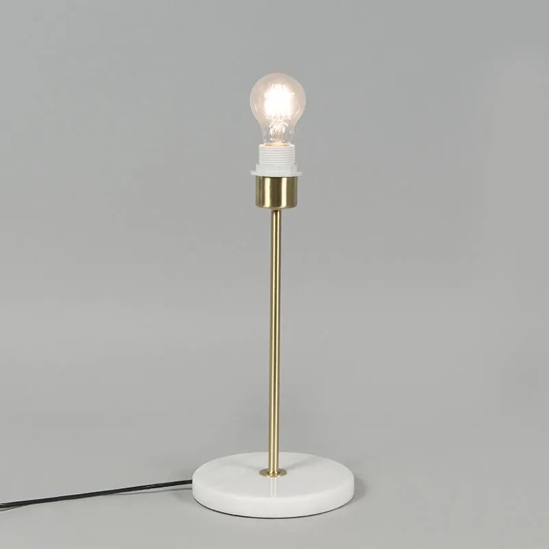 Retro tafellamp messing met Granny frame zwart 25 cm - Kaso