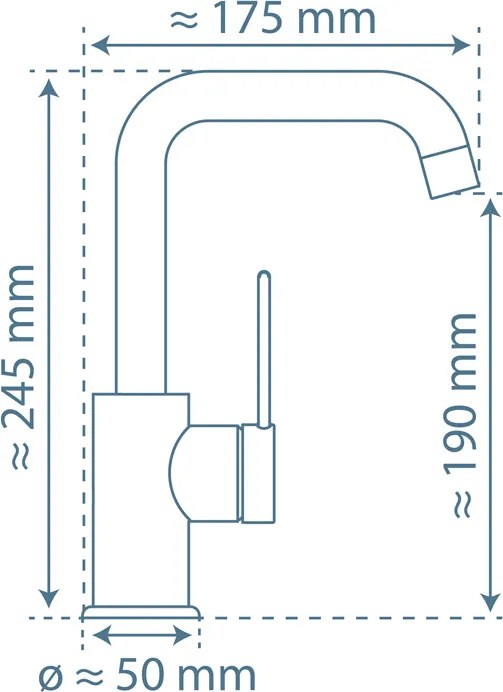 Schutte Los angeles wastafelkraan met draaibare uitloop zwart mat