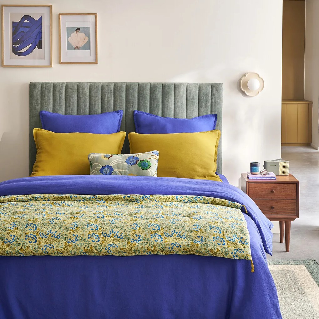 Hoeslaken in gewassen linnen, omslag 30 cm, Linot