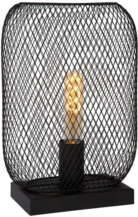 Lucide tafellamp Mesh - zwart - 23,5x12x32,5 cm - Leen Bakker