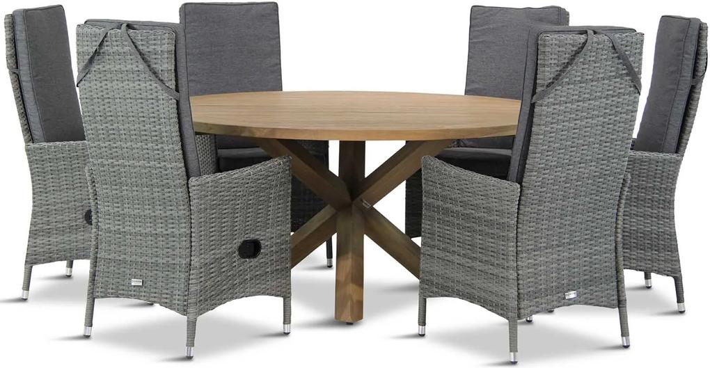 Domani Comino/Sand City rond 160 cm dining tuinset 7-delig