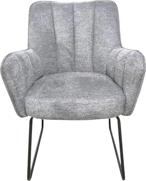 Eetkamerstoel - Kevin - stof Bjorn grof geweven lichtgrijs