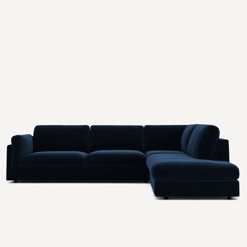 Hoekslaapbank met longchair van badstof, César