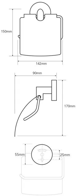Sapho X-Round toiletrolhouder met klep type 2 chroom