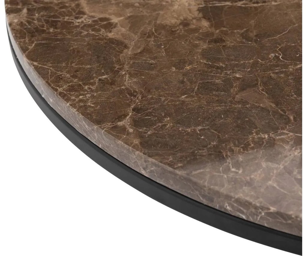 Goossens Excellent Salontafel Enza rond, marmer bruin, elegant chic, 80 x 42 x 80 cm