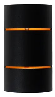 Moderne wandlamp zwart met gouden binnenkant - Ria