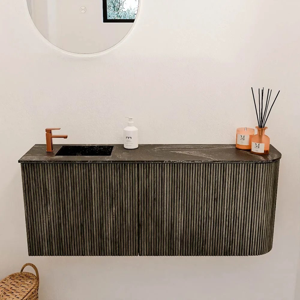 Mondiaz Joya DLux 100cm toiletmeubel ronding rechts shadow met wastafel faye links 1 kraangat lava