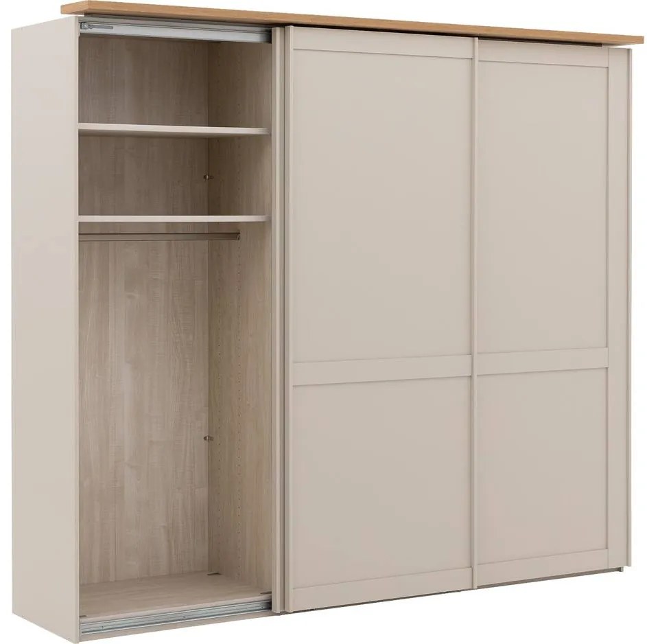 Goossens Kledingkast Riviera, Slaapkamerkast 250 cm breed, 217 cm hoog, 3 schuifdeuren