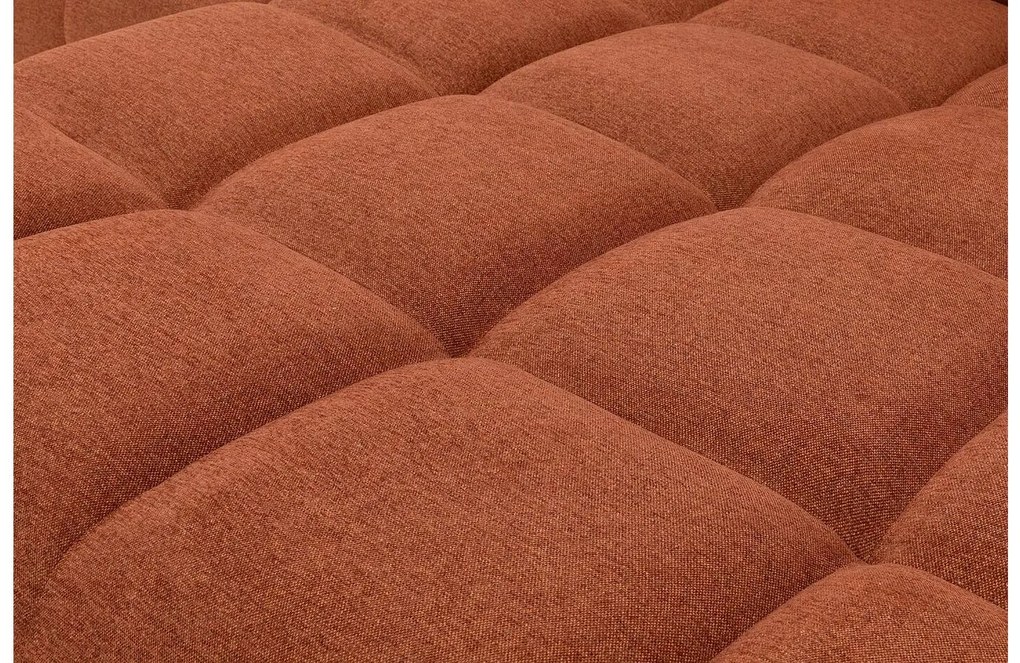 Goossens Excellent Bank Kubus - 30 X 30 Cm Stiksel bruin, stof, 1,5-zits, modern design met chaise longue rechts