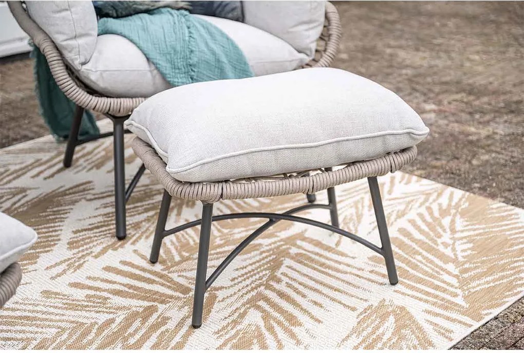 Garden Impressions Selene loungestoelen taupe - Mati bijzettafel Ø50x48 cm