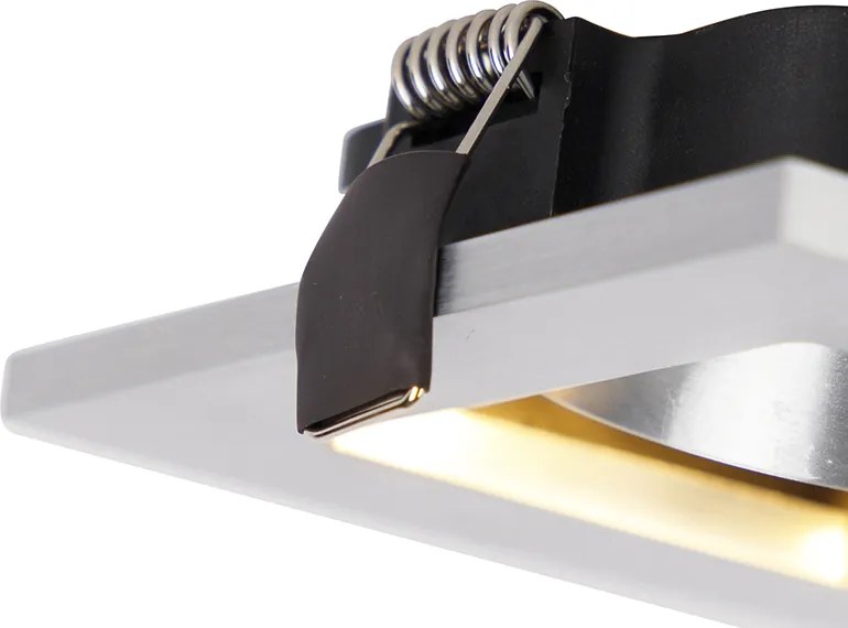 Set van 6 moderne inbouwspots aluminium draai- en kantelbaar GU10 50mm - Qure